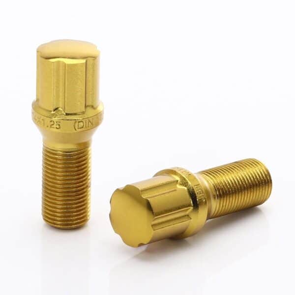 JR Screws Gold JB1-1415H27GD M14x1.5x27 JB1 Hex 20mm Conical 60° 20 pcs + Key