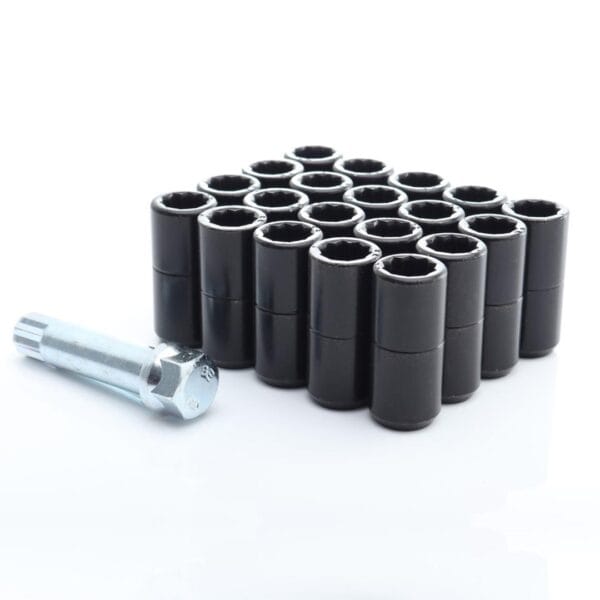 JR Uzgrieznis Tuner Black M14x1.5x45 20mm 60° 20 gab + uzgriežņu atslēga
