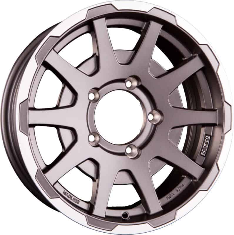 Sparco Dakar Matt Dark Greey Lip Polished NO CAP 5,5x16 5x139.7 ET5 CB108,1
