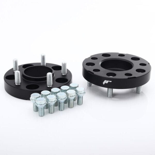 Flancis Japan Racing 20mm 2 gab 5x112 66.6 mm With Studs M12x1.5 (+Bolts M14x1.5) Black (JRWA1-20MM-5L-66BK)