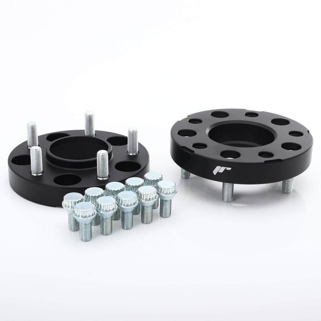 Flancis Japan Racing 20mm 2 gab 5x112 66.6 mm With Studs M12x1.5 (+Bolts M14x1.5) Black (JRWA1-20MM-5L-66BK)
