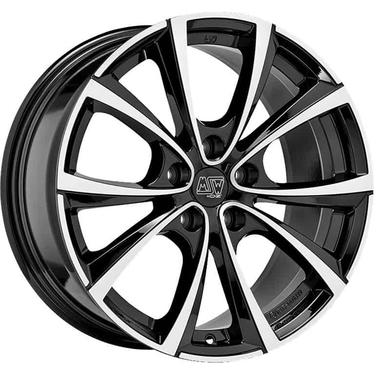 MSW 27T Gloss Black Full Polished 9.5x20 5x114.3 ET45 CB64.1