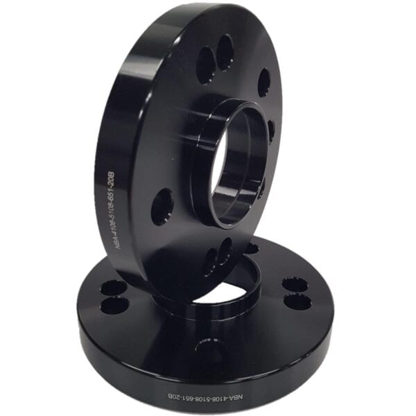 Flancis 20 mm 2 pcs 4x108/5x108 65.1 mm Black (NBA-4108-5108-651-20B)
