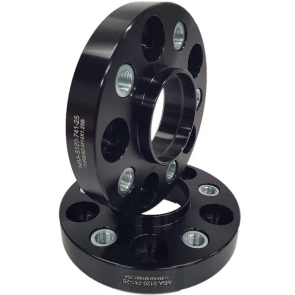 Flancis 25 mm 2 gab 5x120 74.1 mm With Thread Holds M14x1.25 Black (NBA-5120-741-25-THREAD-M14x1.25B)