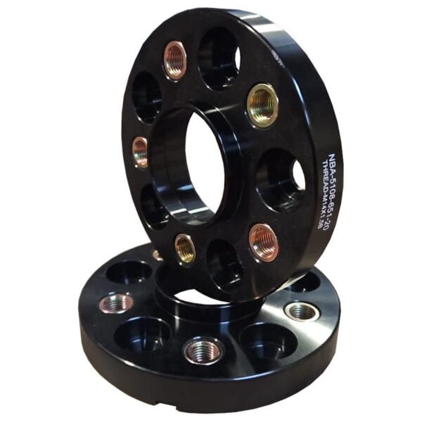 Flancis 20 mm 2 gab 5x108 65.1 mm With Thread Holds M14x1.5 Black (NBA-5108-651-20-THREAD-M14X1.5B)