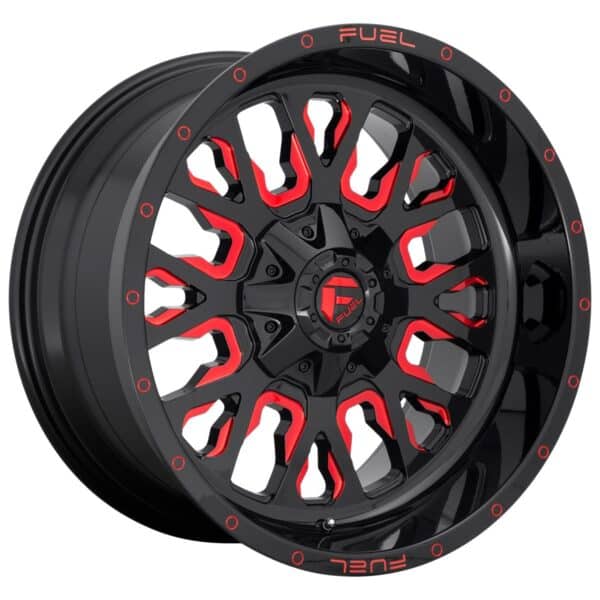 Fuel D612 Stroke Gloss Black Red Tinted Clear 10x22 6x139.7 ET-19 CB106,1